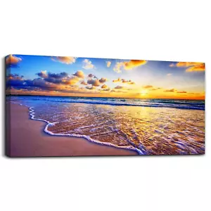 Wall Art for Living Room Canvas Print Artwork Wall Art Decor Blue Ocean Waves... - Picture 1 of 7
