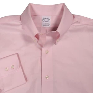 Brooks Brothers Regent Fit Non-Iron Stretch Pink Dress Shirt 16 1/2 34 Large - Picture 1 of 4