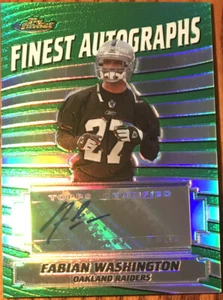 2005 Topps Finest Autographs Refractor Fabian Washington FA-FW Oakland Raiders - Picture 1 of 2