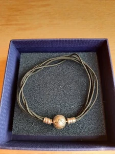 Pandora Silver 925 + Black 5 Strand Rope Bracelet - 18cm - VGC - Picture 1 of 5