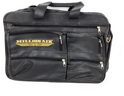 Hombres Cuero Adjunto Maletín 17" Laptop Bolso de Hombro Bolso de Mano Negocios Bordado Foto 1 de 4