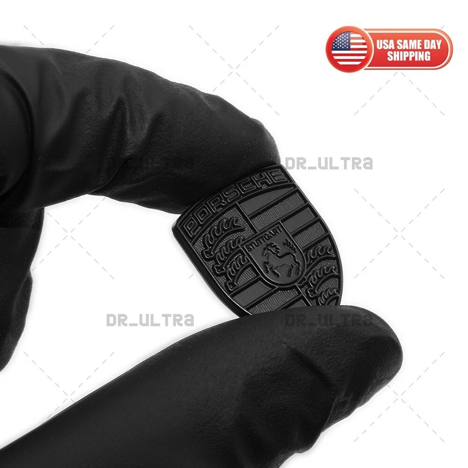 Porsche Interior Dashboard Decorate Badge Mini 1 inch Logo Emblem Black - Image 1 of 4