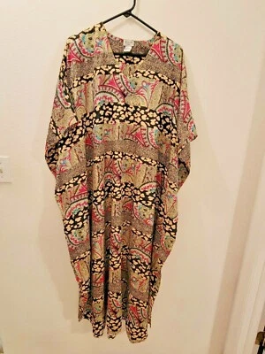 Vestido de salón Sante clásico satinado caftán mumu multicolor | talla libre para mujer Foto 1 de 4