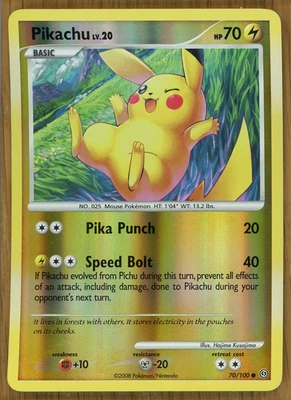 Pikachu LV.20 - 70/100 ~ Reverse Holo ~ Diamond & Pearl - Stormfront ~  Mint!! - Image 1 of 4