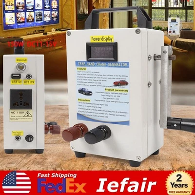 Generador dinamo manual portátil de manivela de 150 W energía de supervivencia de emergencia Foto 1 de 4