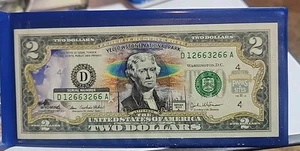 Billete de dos dólares conmemorativo de Yellowstone 2003 coloreado billete de banco de Estados Unidos - Imagen 1 de 4