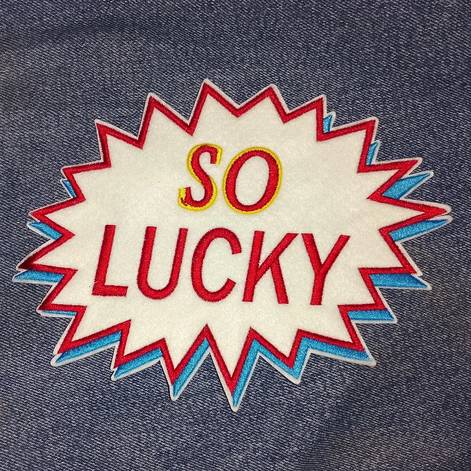 So Lucky Big Embroidery Patch Jacket Jeans Bag T Shirt Cap Sew on FREE SHIPPING - Image 1 of 2
