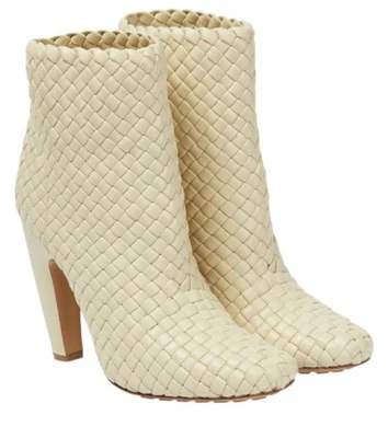 Botines de cuero Bottega Veneta Lido Intrecciato en mantequilla talla 40 nuevos en caja Foto 1 de 4