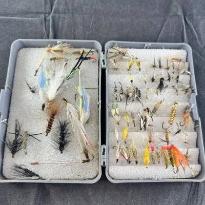 Scientific Anglers Fly Fishing Box Full Of 60 Flies Trout Bass Dry Fly Nymphs - Image 1 of 4