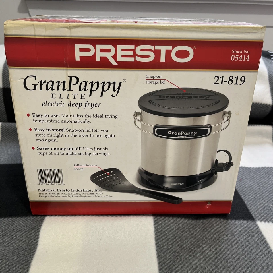 Freidora eléctrica Presto GranPappy Elite 1,5 qt 120 V 1300 W plateada 05414 Foto 1 de 4