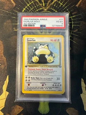 Pokemon Snorlax 11/64 Jungle 1st Edition Vintage Holo PSA 4 - Image 1 of 2