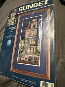 VTG 1999 Dimensions Sunset VICTORIAN CHARM Cross Stitch Kit House Free Shipping - Picture 1 of 9