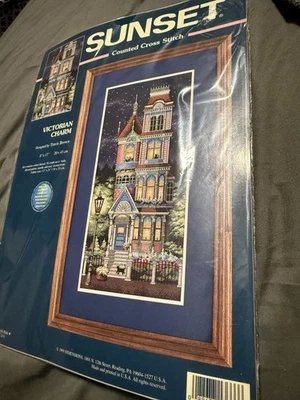 VTG 1999 Dimensions Sunset VICTORIAN CHARM Cross Stitch Kit House Free Shipping - Image 1 of 4