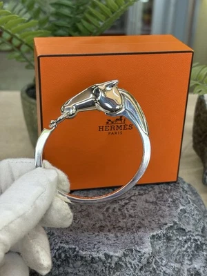 Pulsera Hermès Galop - Plata de Ley, 17 cm, con Caja y Bolsa Foto 1 de 4