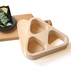 Chojirou Hinoki Wooden Onigiri Mold Triangle Rice Ball Maker Japan 3 Slots - Picture 1 of 8