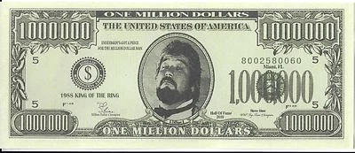 Billete Ted DiBiase The Million Dollar Man WWF WWE Pro Wrestling novedad moneda Foto 1 de 4