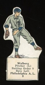 1921-30 M.L. Major League Die-Cuts Baseball #3 Rube Walberg Philadelphia
