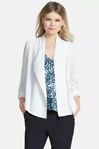 TROUVÉ 148335 Women's Draped Moto Jacket Color White Sz M - Picture 1 of 4