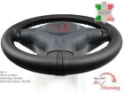 FOR SAAB 900 92-98 BLACK LEATHER STEERING WHEEL COVER, CHOSEN COLOURS 2 STIT