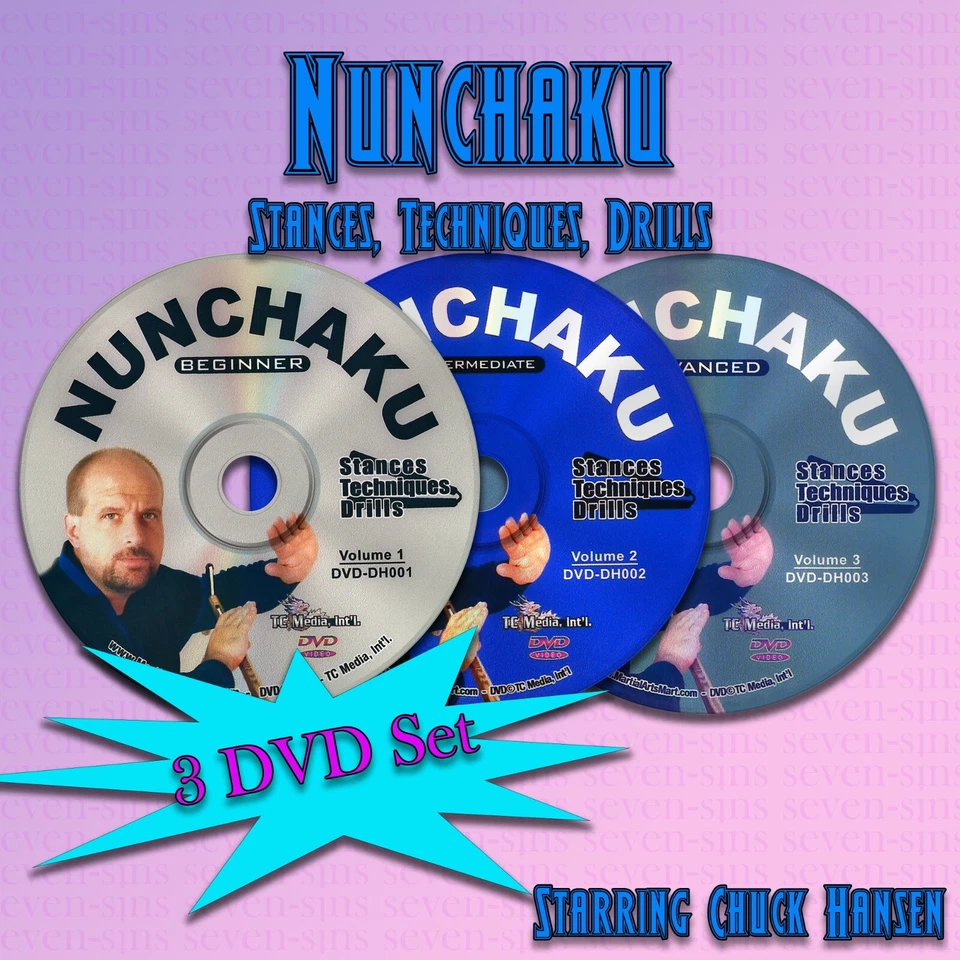 Nunchaku - Beginner, Intermediate, Advanced starring Chuck Hansen (3 DVD Set) Foto 1 de 4