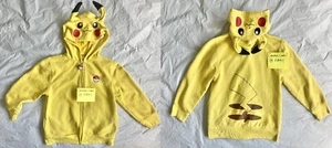 Pokemon Boys Small (7) Official Licensed Yellow 2-Sided Zip Hoodie Sweatshirt - Picture 1 of 9