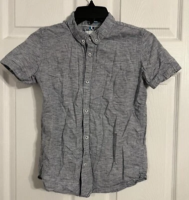 Cactus Boys Size 11/12 Blue Short Sleeve Button Up Shirt  - Image 1 of 4