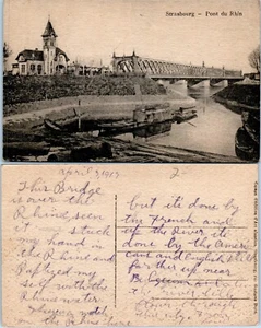 Stasbourg-France Pont du Rhin Dated 1919 - Picture 1 of 1