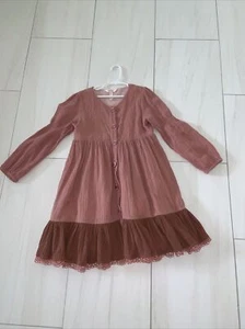 Matilda Jane Girls L/S Button Down, Lined Dress, Size 8 - Picture 1 of 9