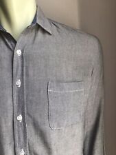 Marine Layer Shirt, Super-Soft Gray with Navy Accents, Small