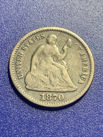 1870 SEATED LIBERTY HALF DIME Cover