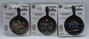 Lote de 3 sartenes de hierro fundido NMI contadas punto de cruz 'N marco cocina rural - Imagen 1 de 8