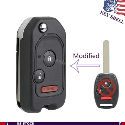 Estuche remoto con llave abatible mejorado 3B para Honda Accord Civic CRV Polit Fit Foto 1 de 4