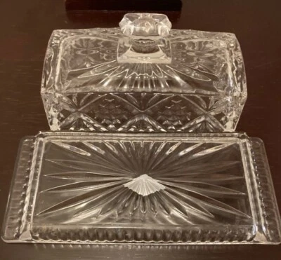 NEW Godinger Shannon Dublin Covered Butter Dish Leaded Clear Crystal Dinnerware - Image 1 of 4
