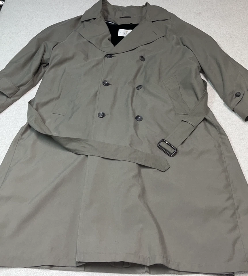 Gabardina forrada de lana vintage Bill Blass para hombre 42 abrigo marrón regular Foto 1 de 4