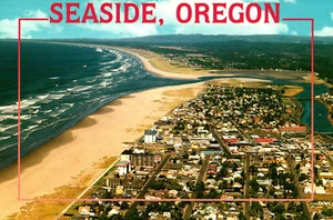Aerial View Of Seaside Oregon Postcard Smith Western Inc - Picture 1 of 2