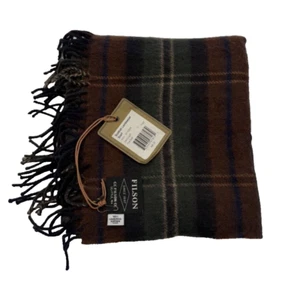 Filson Vintage Scottish Lambswool Scarf Dark Gray Plaid NOS Sold Out NWT RARE! - Picture 1 of 3