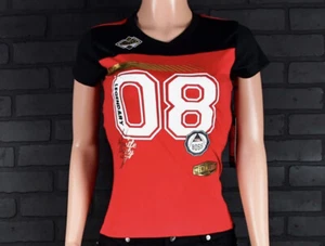 WOMEN'S GRAPHIC FOOTBALL JERSEY TEE-BLACK - Picture 1 of 14
