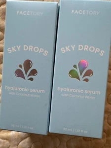 2 Lot FaceTory Sky Drops Hyaluronic Serum 1.01 oz Hyaluronic plus coconut water - Picture 1 of 3