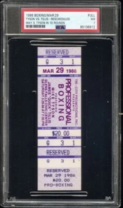 1986 MIKE TYSON v JAMES TILLIS FULL BOXING TICKET TYSONS 1ST 12ROUND MATCH PSA 7 - Picture 1 of 11
