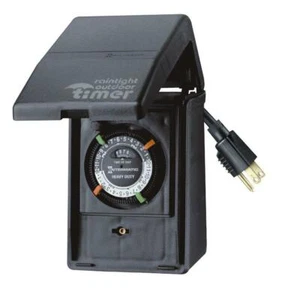 Outdoor Timer 24 Stunden Steuerung Einstellung Plug-In 15 AMP Urlaubsbeleuchtung Dekoration - Bild 1 von 4