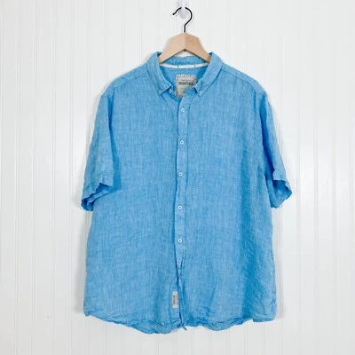 Report Collection Mens 100% Linen Button Up Shirt Size XXL Short Sleeve Resort - Image 1 of 4