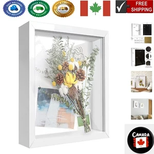 White 8x10 Shadow Box Frame with Sturdy Acrylic for Safe Display of Keepsakes - Picture 1 of 9
