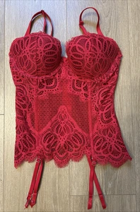Liga Bustier Victoria’s Secret Dream Angels Wicked ROJO con cordones talla 36C - Imagen 1 de 4