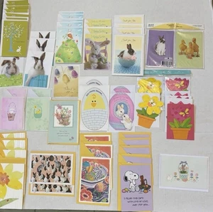 Hallmark, Carlton Spring Easter Greeting Cards Lot Of 80 Plus Stickers New - Picture 1 of 20