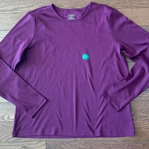 Women's L.L.Bean Long-Sleeve Crew Neck Cotton T-Shirt - Picture 1 of 3