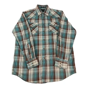 Pendleton Frontier Plaid Western Pearl Snap Shirt, Long Sleeve, Men’s Sz Medium - Picture 1 of 10