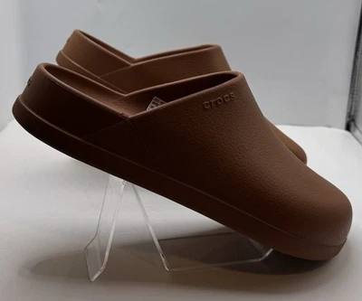 Zueco Crocs Dylan para hombre talla 10 zuecos sandalias 209366-21N marrón coñac EE. UU. Foto 1 de 4