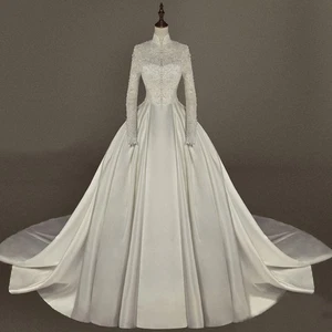 Vestido de novia estilo Mori simple para mujer vestido de encaje manga larga - Imagen 1 de 6