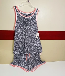Secret Treasures Pajama Lounge Set 2X 18W-20W Shorts & Tank Print Gray Pink - Picture 1 of 13