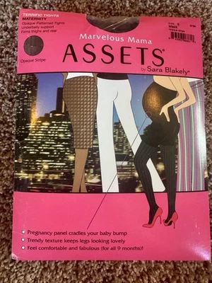 Medias Spanx Marvelous Mama Terrific Talla 3 Negro Rayas Soporte Maternidad NUEVAS Foto 1 de 4